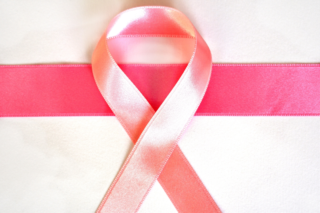 pink ribbon on a white background