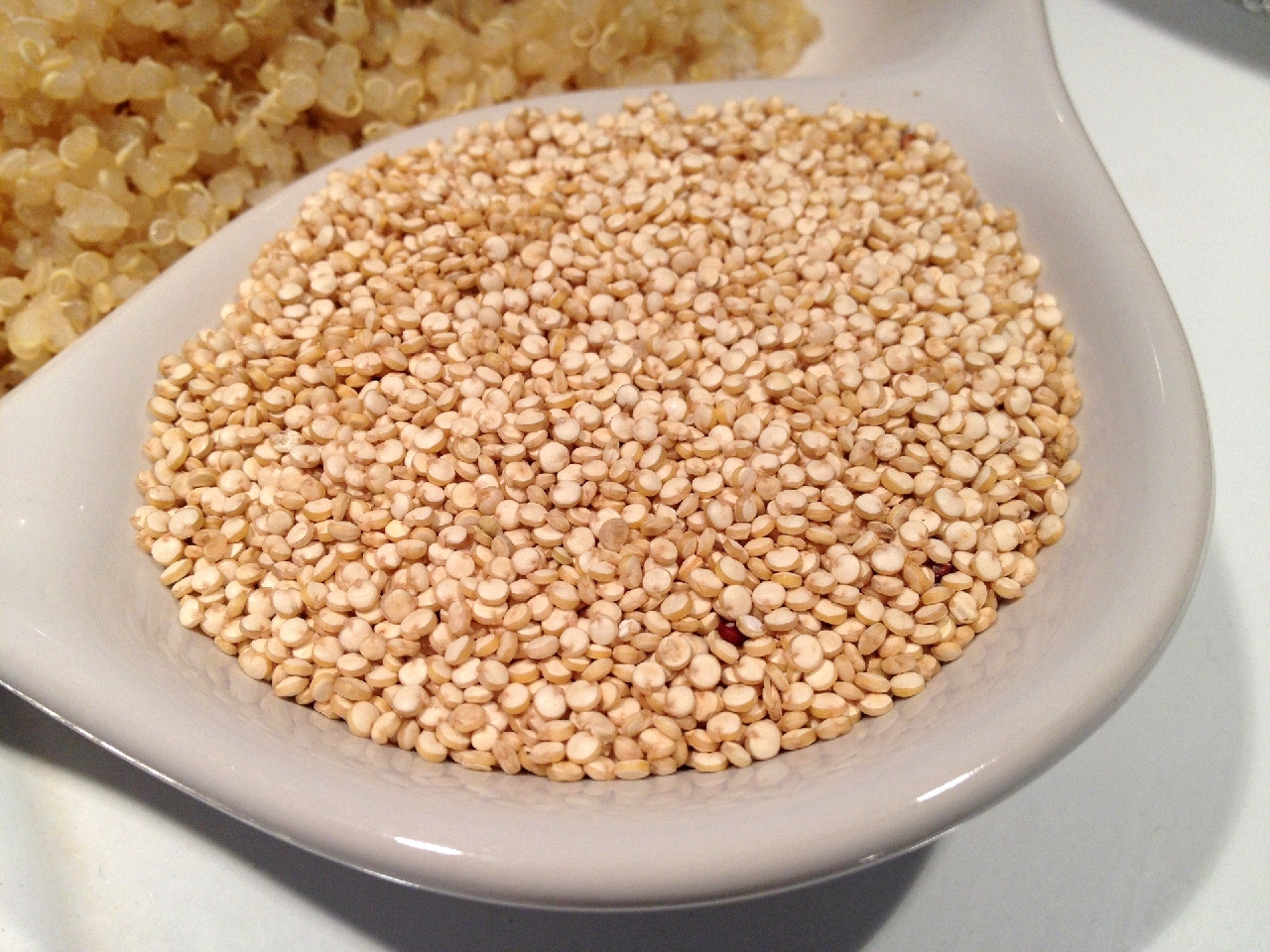 quinoa in a white bowl