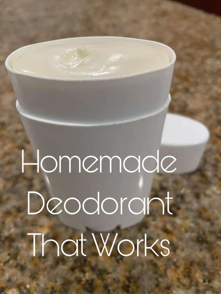 homemade deodorant that works on a counter is a white 2.5 oz deodorant container