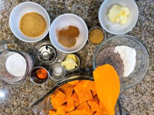 ingredients for a vegan sweet potato casserole