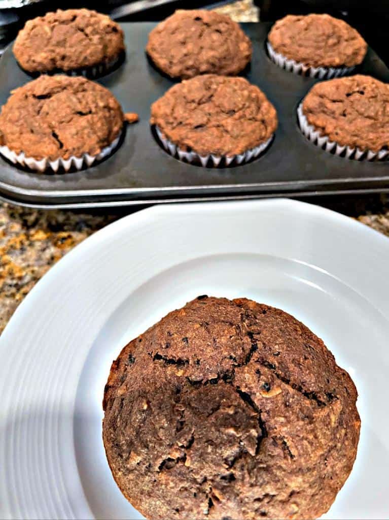 6 carob muffins and 1 on a saucer