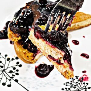 french toast topped with blueberries