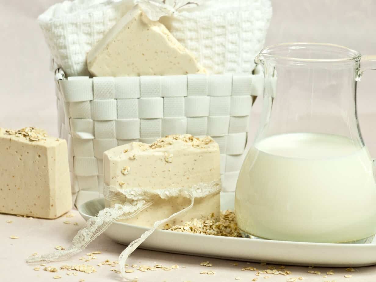 milk cheese and a white basket